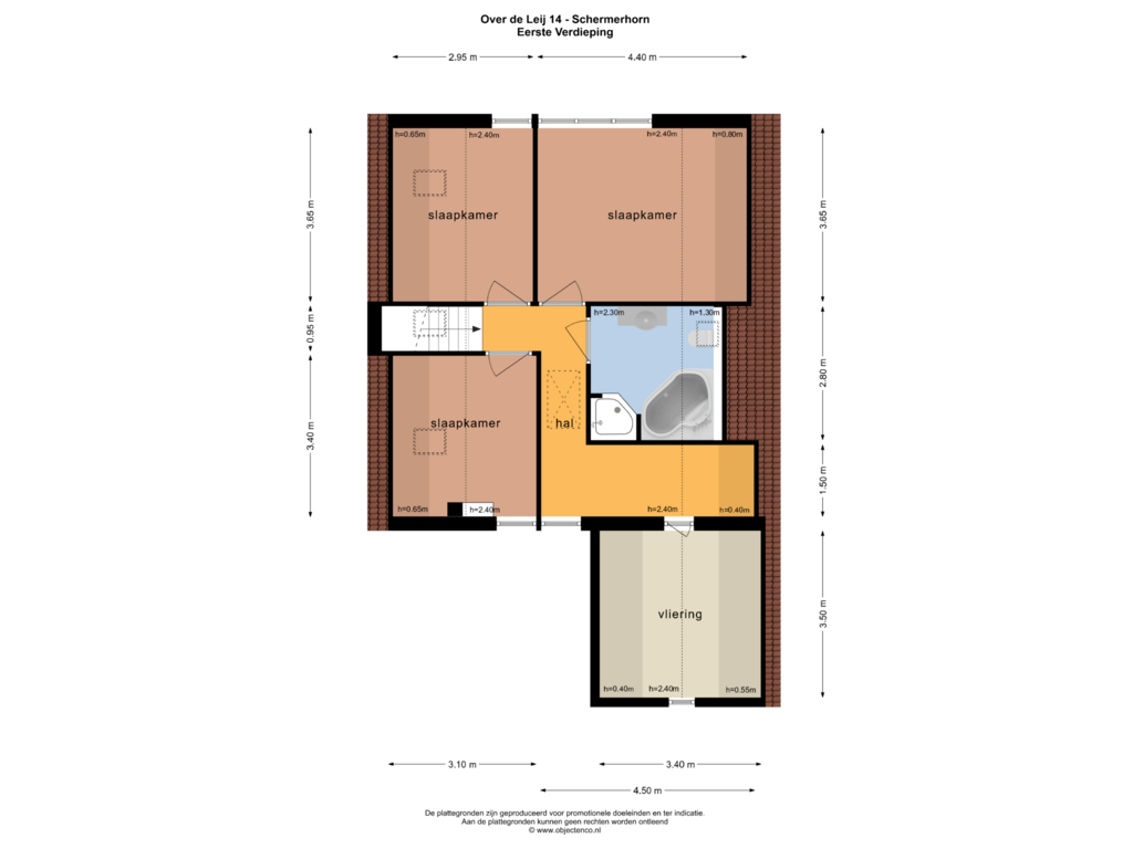 Bekijk plattegrond van EERSTE VERDIEPING van Over de Leij 14