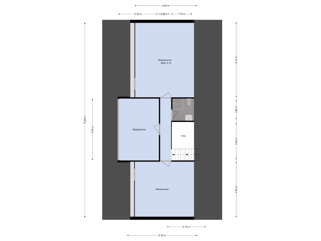 Bekijk plattegrond van Eerste etage van Elbalaan 42