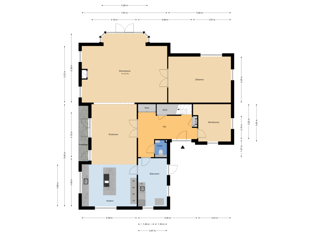 Bekijk plattegrond van Begane grond van Duinlaan 2-A