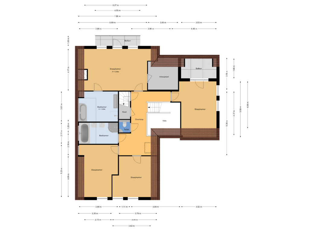 Bekijk plattegrond van 1e verdieping van Duinlaan 2-A