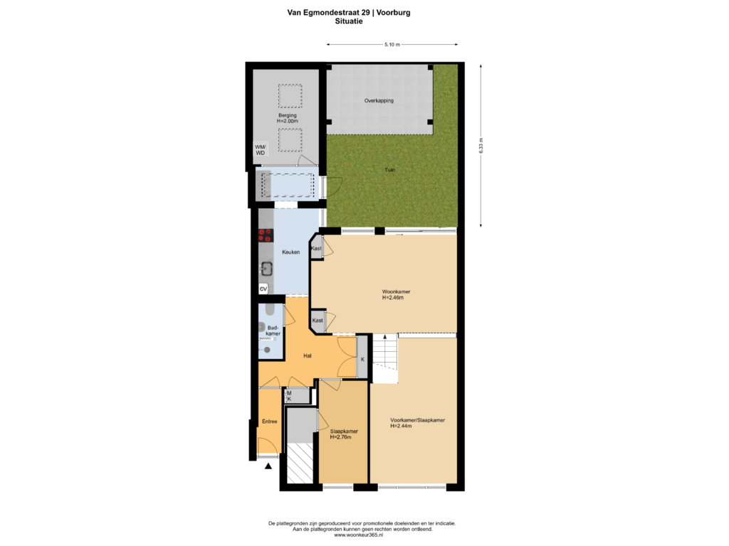 Bekijk plattegrond van Situatie van van Egmondestraat 29