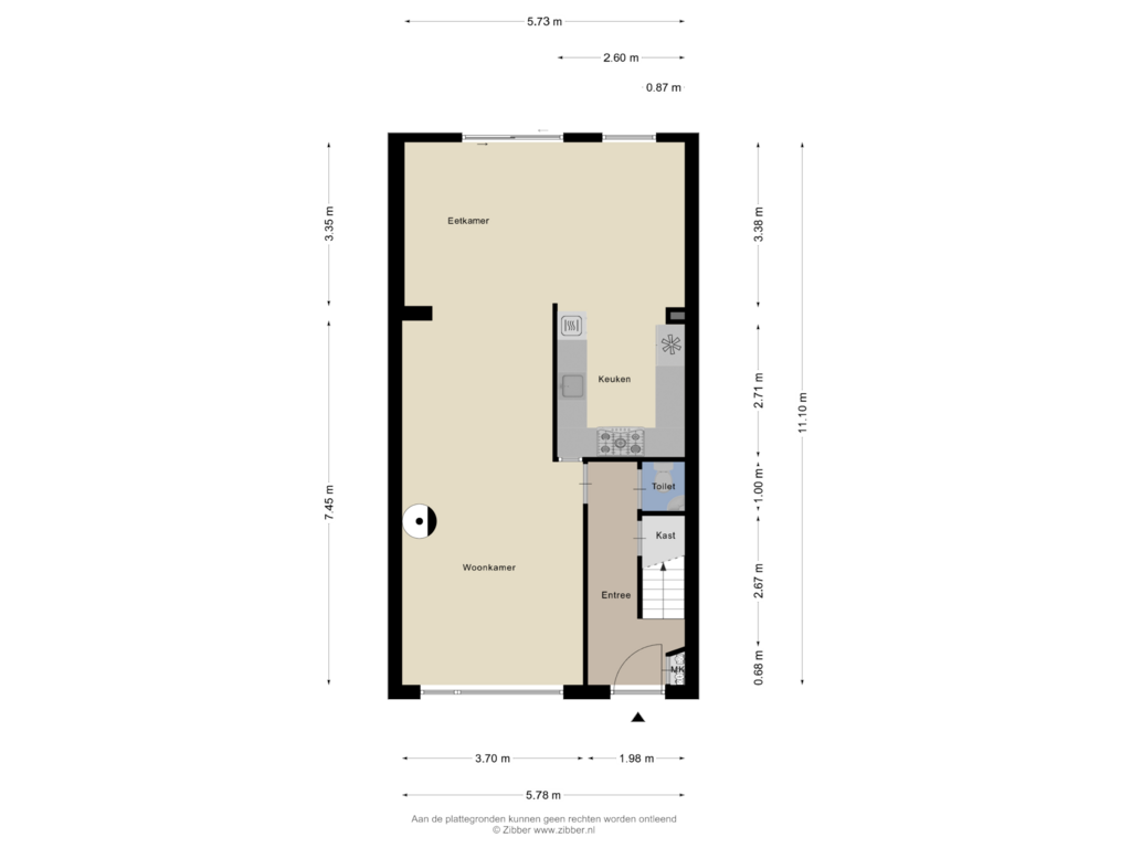 Bekijk plattegrond van Begane grond van Marelaan 35