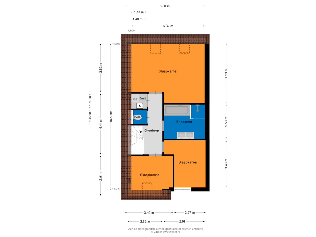 Bekijk plattegrond van Tweede Verdieping van Muntelstraat 21