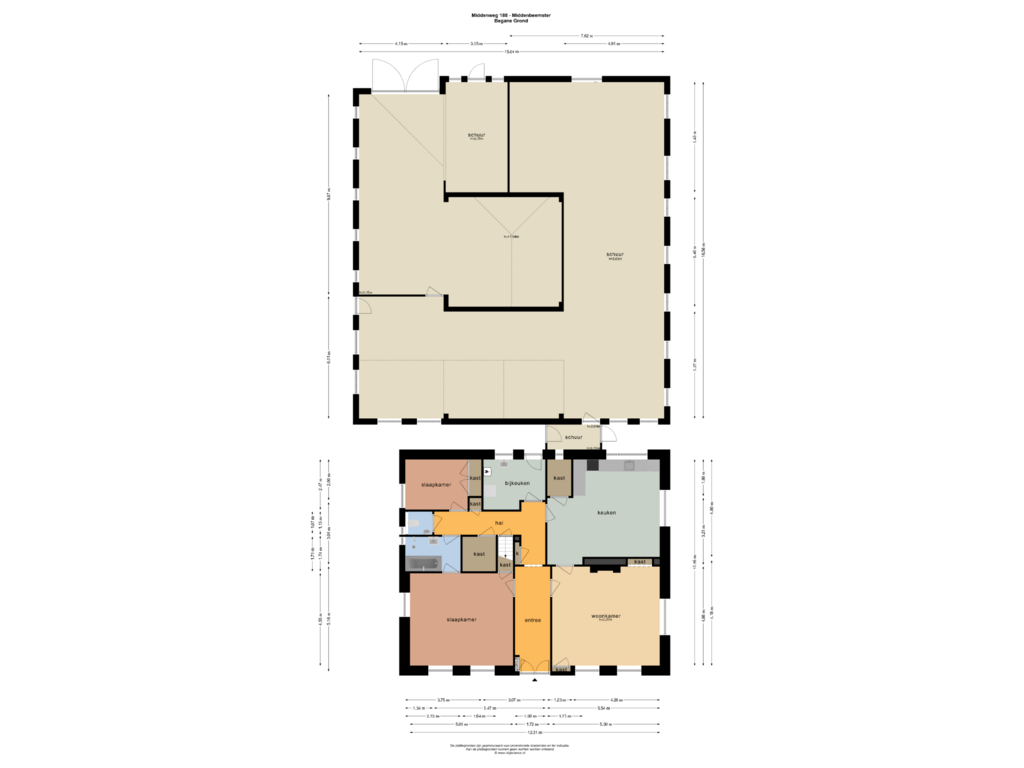 Bekijk plattegrond van BEGANE GROND van Middenweg 188