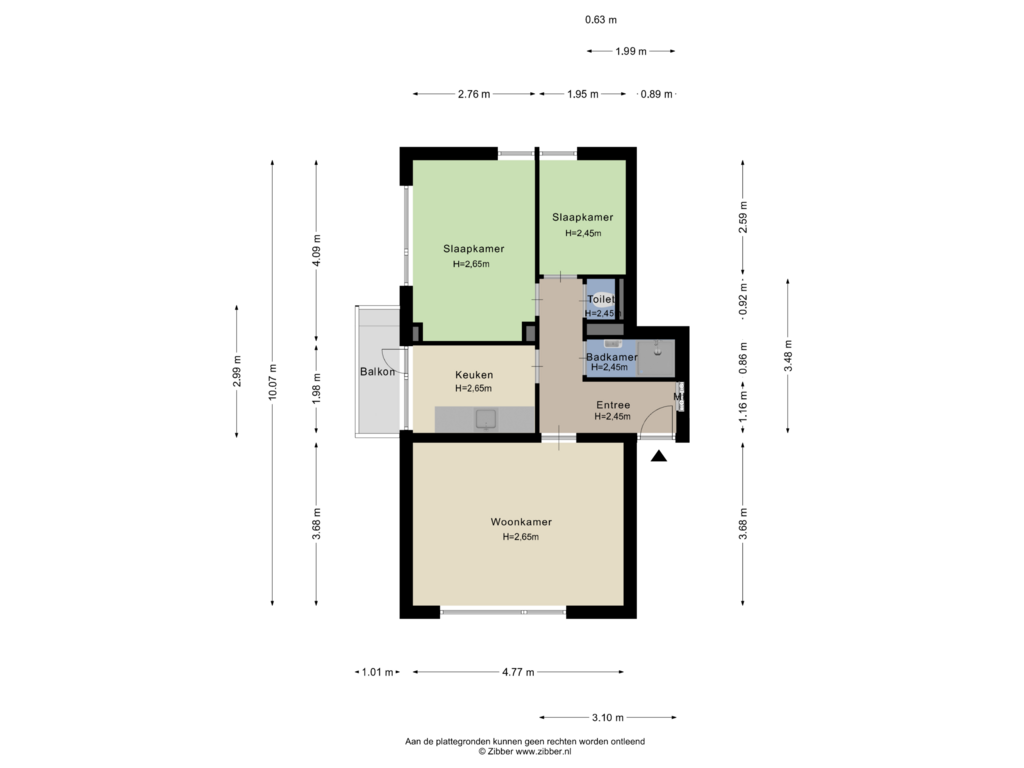 View floorplan of Appartement of Kruiningenstraat 150