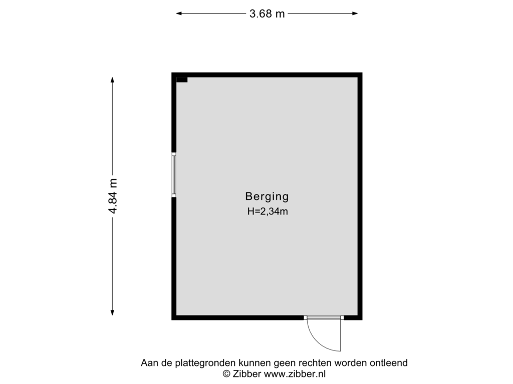 View floorplan of Berging of Kruiningenstraat 150