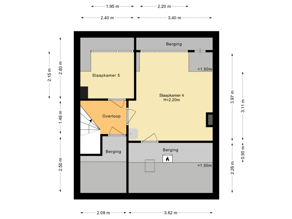 View floorplan of Tweede verdieping of Prinses Beatrixlaan 54