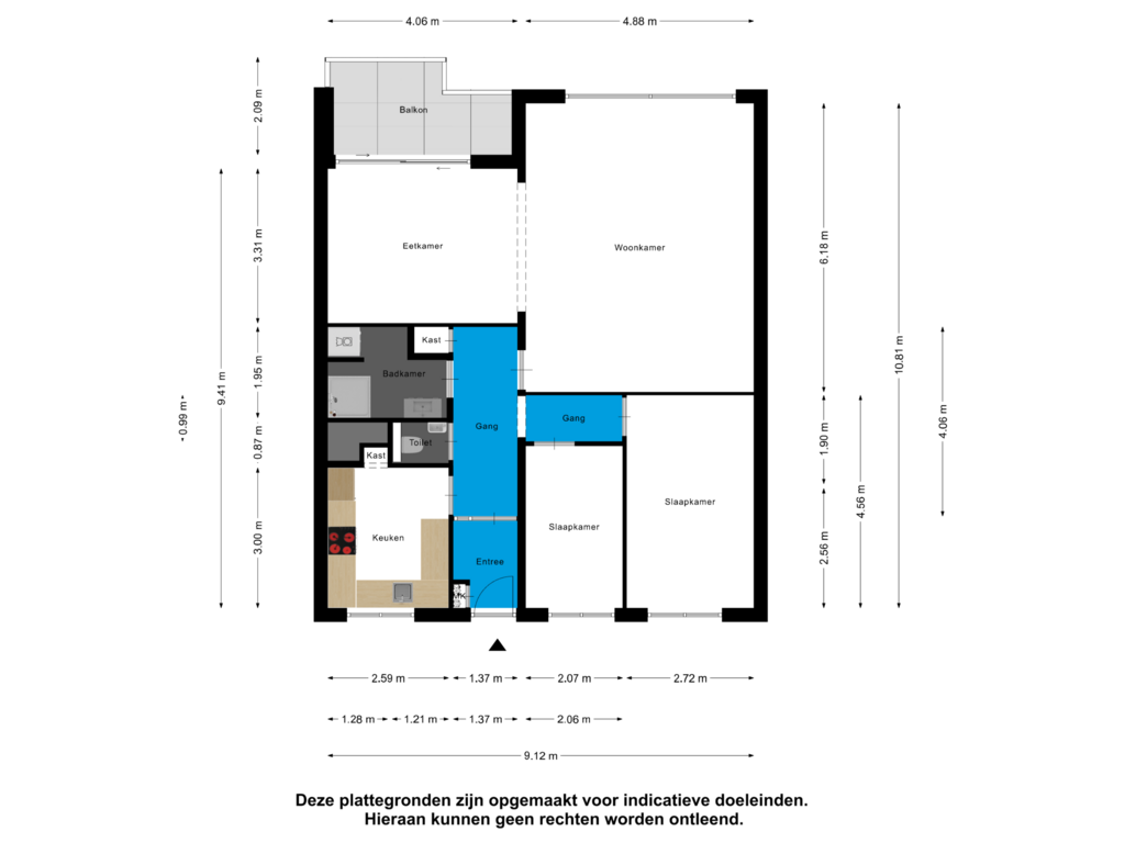 View floorplan of Appartement of Doornenburgstraat 65-B