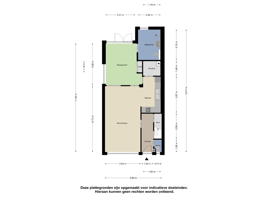 Bekijk plattegrond van Begane Grond van Prinsenstraat 45