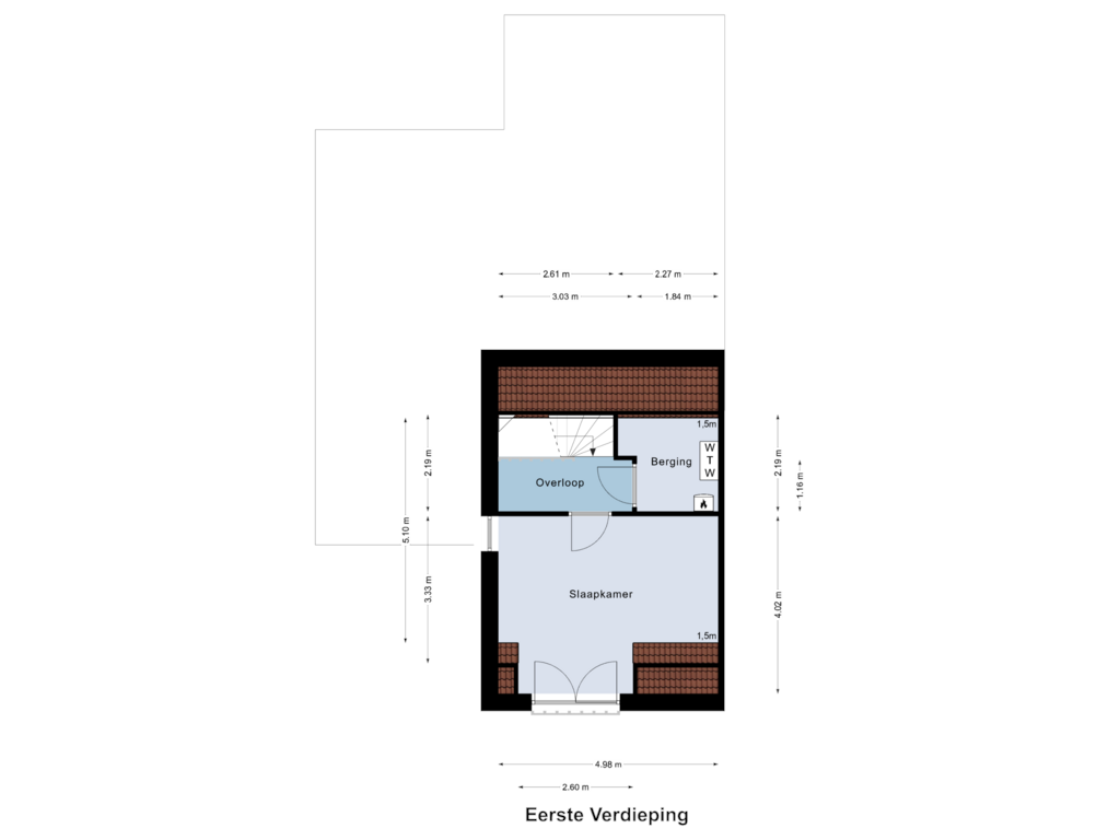 View floorplan of Eerste Verdieping of Aan het Stichelen 20