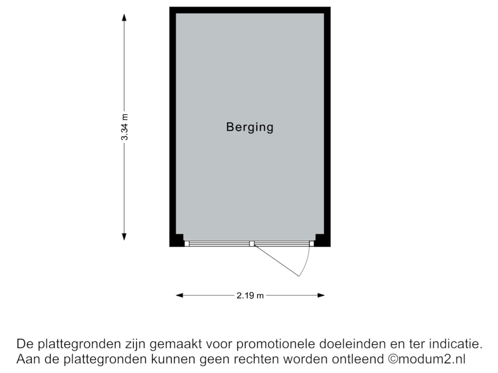 Bekijk plattegrond van Berging van Prins Alexanderlaan 96