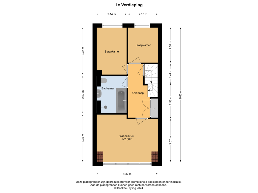 Bekijk plattegrond van 1e Verdieping van Bilderdijkstraat 14