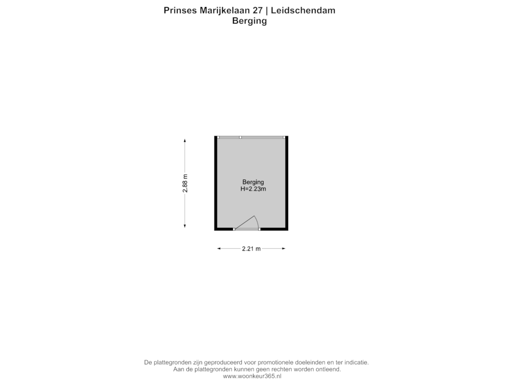 Bekijk plattegrond van Berging van Prinses Marijkelaan 27