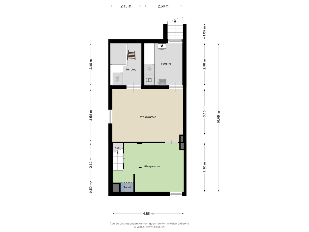 Bekijk plattegrond van Souterrain van Hatertseweg 731