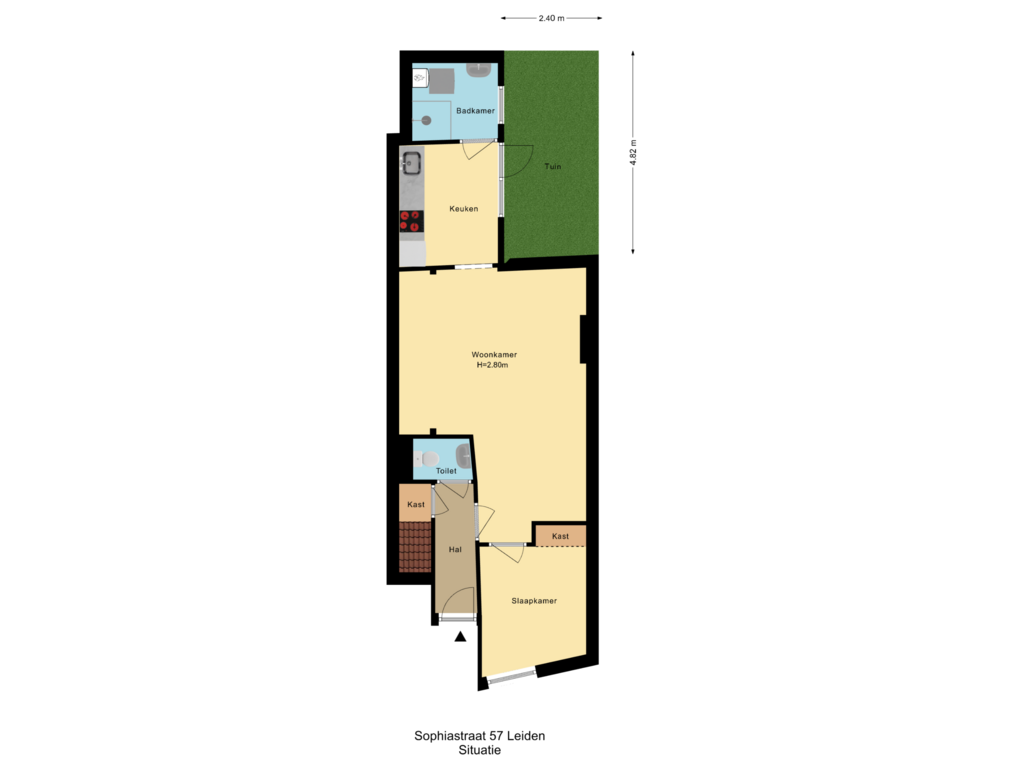 Bekijk plattegrond van Situatie van Sophiastraat 57