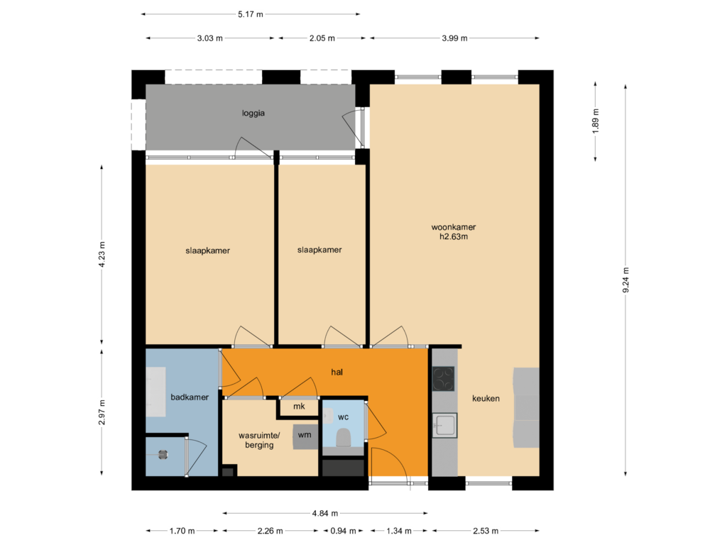 Bekijk plattegrond van Appartement van Willem Wilminkstraat 19