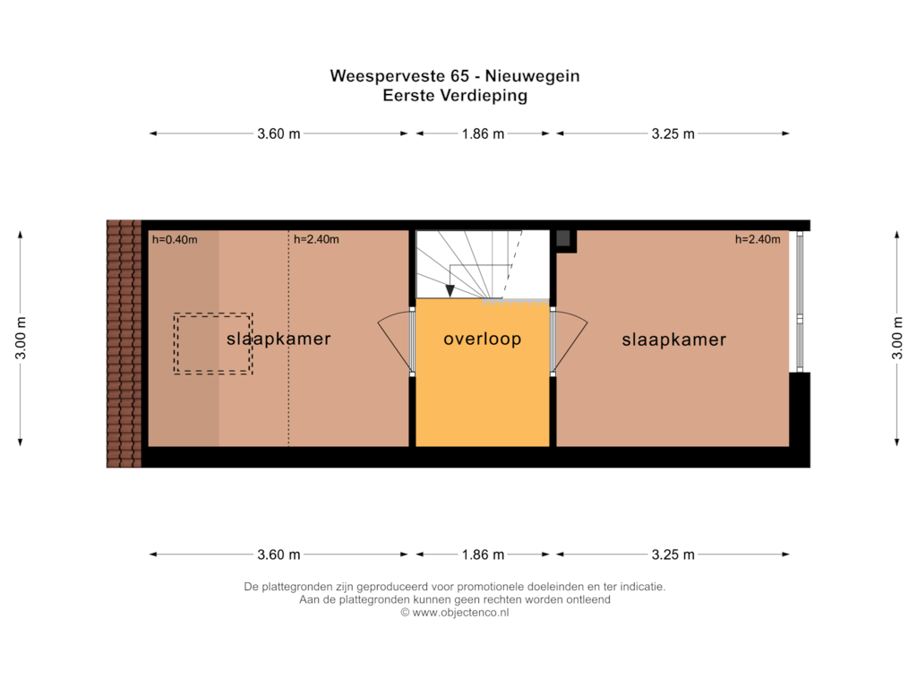 Bekijk plattegrond van EERSTE VERDIEPING van Weesperveste 65