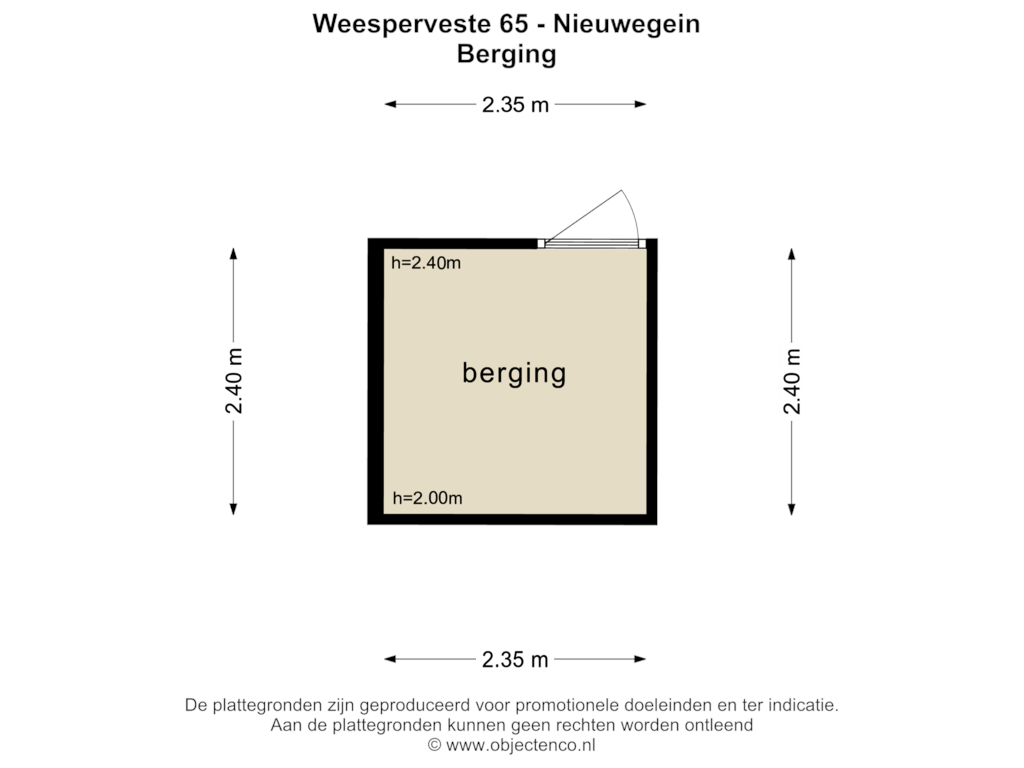 Bekijk plattegrond van BERGING van Weesperveste 65