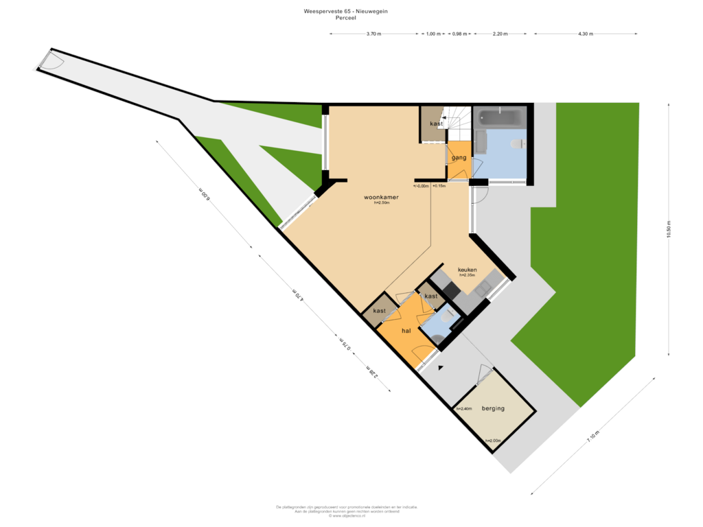 Bekijk plattegrond van PERCEEL van Weesperveste 65