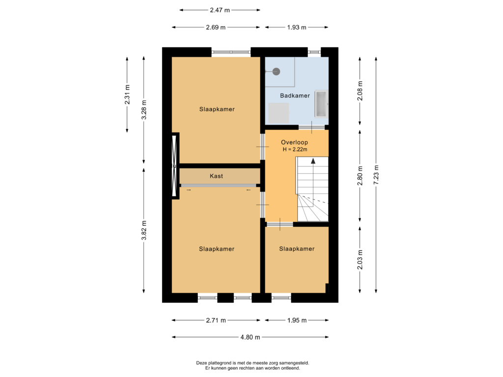 View floorplan of Eerste verdieping of Prunusstraat 36