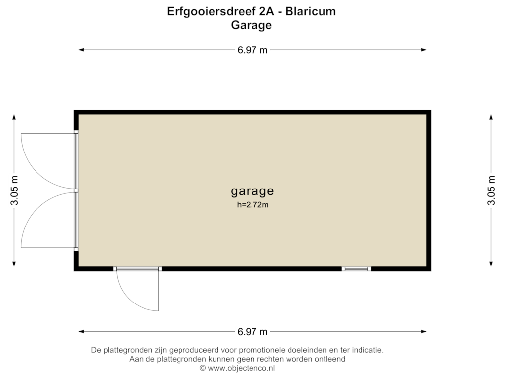 View floorplan of GARAGE of Erfgooiersdreef 2-A