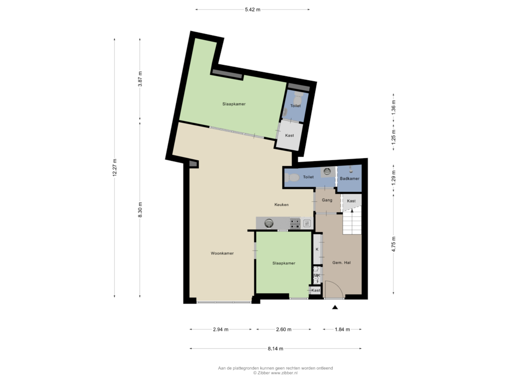 Bekijk plattegrond van Appartement van Dwars Bolwerkstraat 8