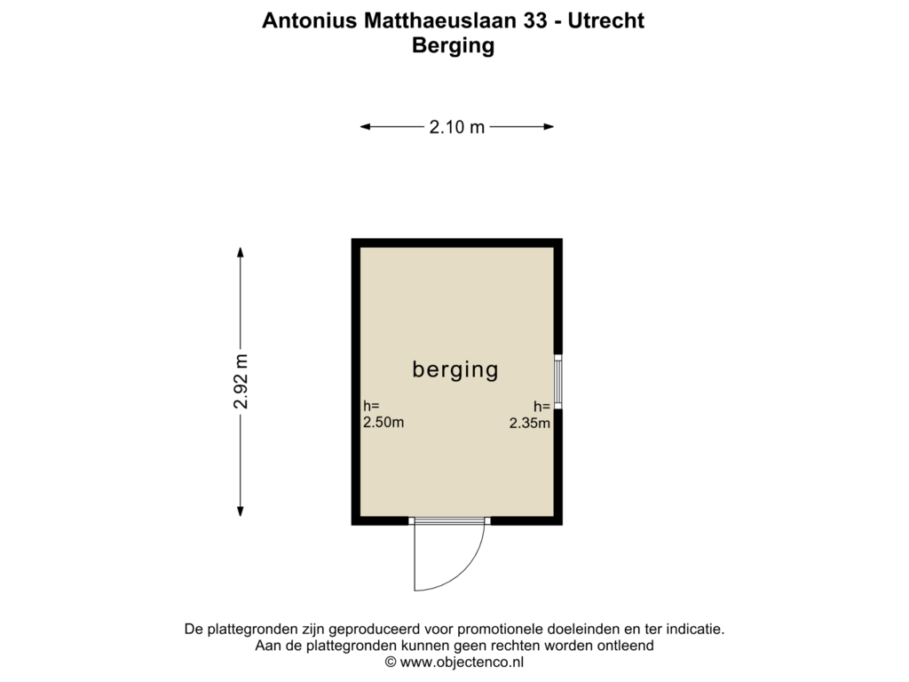 View floorplan of BERGING of Antonius Matthaeuslaan 33