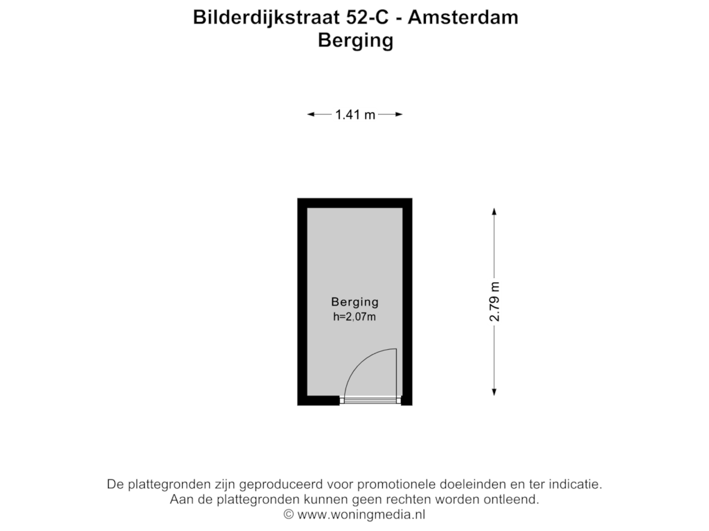 View floorplan of Berging of Bilderdijkstraat 52-C