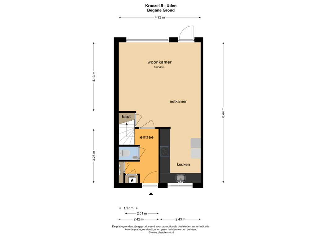 Bekijk plattegrond van BEGANE GROND van Kroezel 5