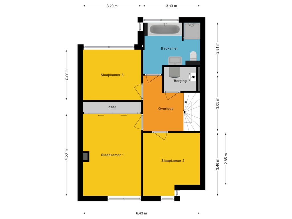 Bekijk plattegrond van Tweede verdieping van Rooseveltstraat 96