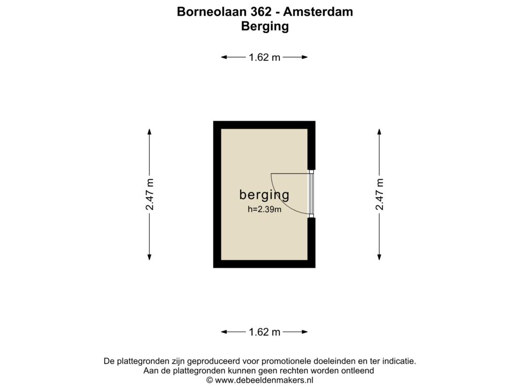 Bekijk plattegrond van BERGING van Borneolaan 362