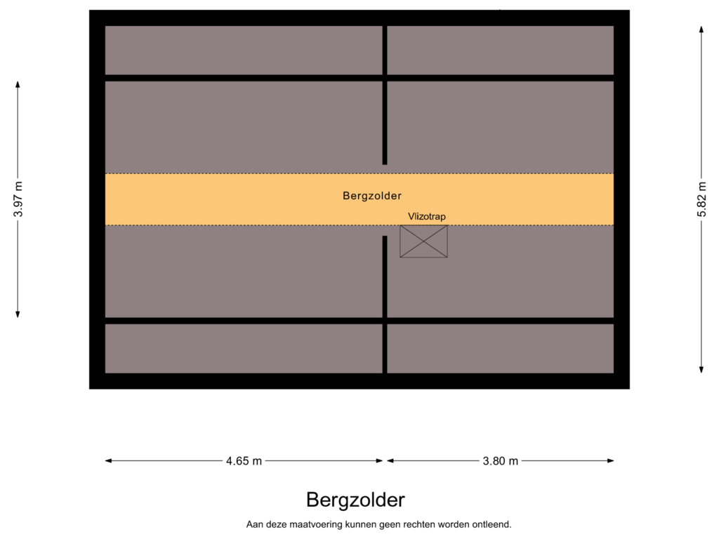 View floorplan of Bergzolder of Boomgaardstraat 1