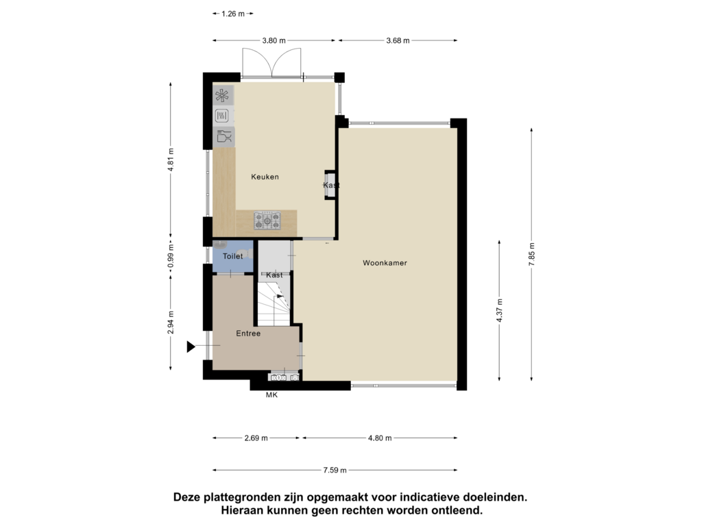 Bekijk plattegrond van Begane Grond van Harmonielaan 1