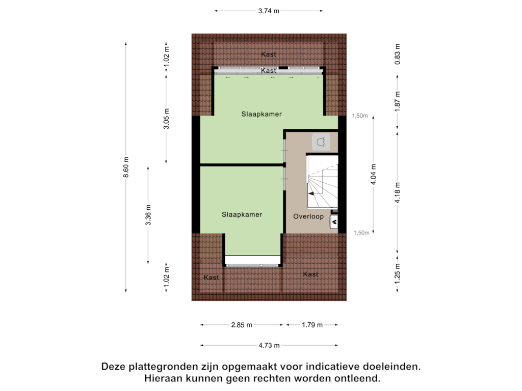 Bekijk plattegrond van Tweede Verdieping van Plevierstraat 4