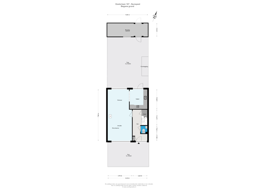 Bekijk plattegrond van Begane grond van Oosterlaan 167