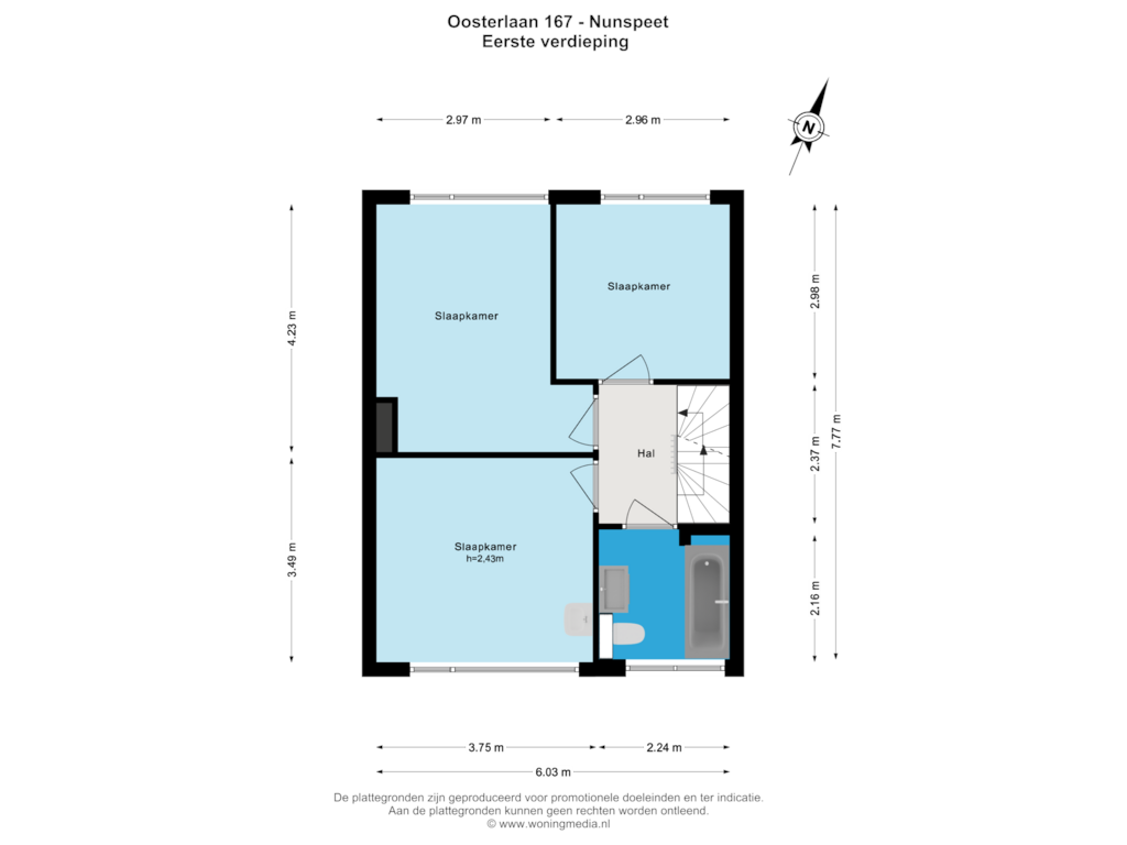 Bekijk plattegrond van 1e_verd van Oosterlaan 167