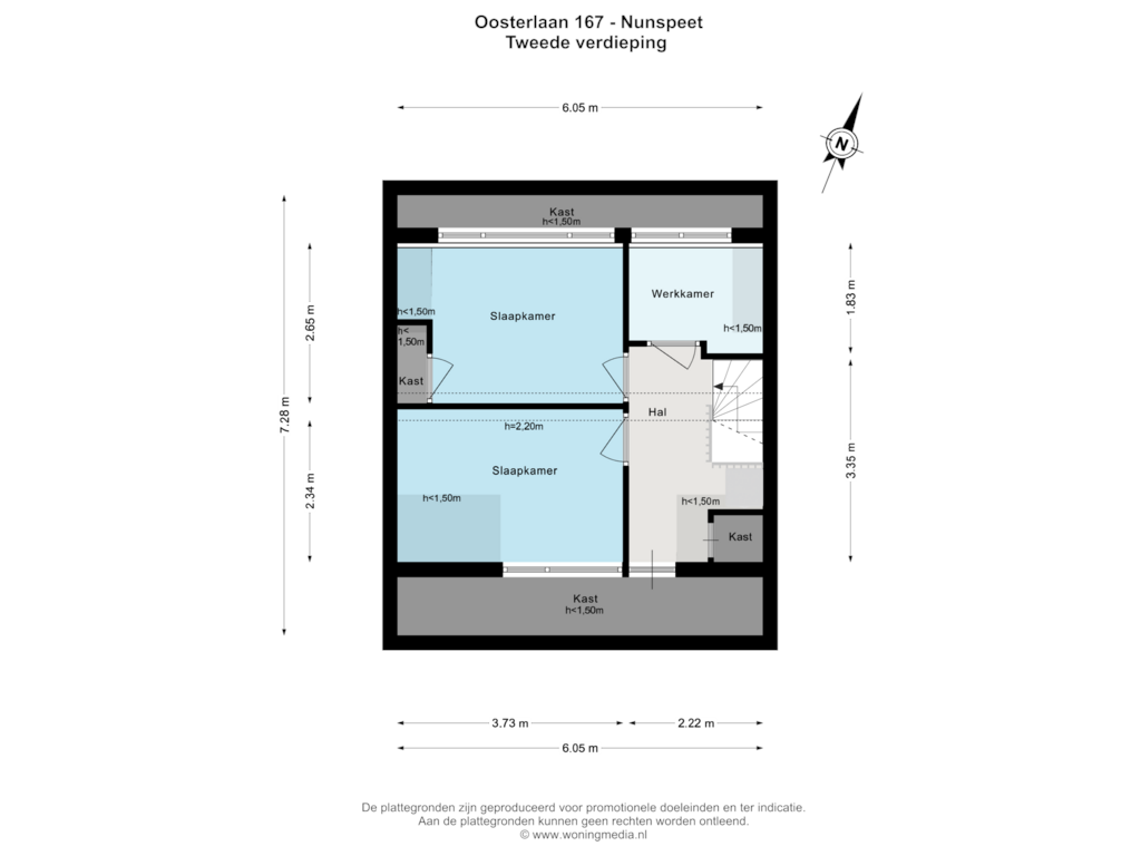 Bekijk plattegrond van 2e_verd van Oosterlaan 167