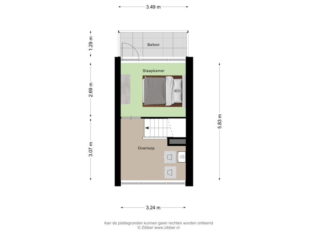 View floorplan of Tweede Verdieping of Alphons Diepenbrocklaan 6