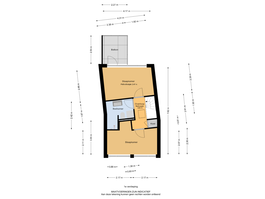 Bekijk plattegrond van 1e verdieping van Rozenstraat 34