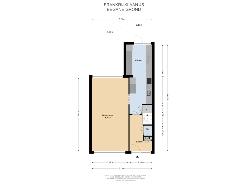 Bekijk plattegrond van Begane grond van Frankrijklaan 45