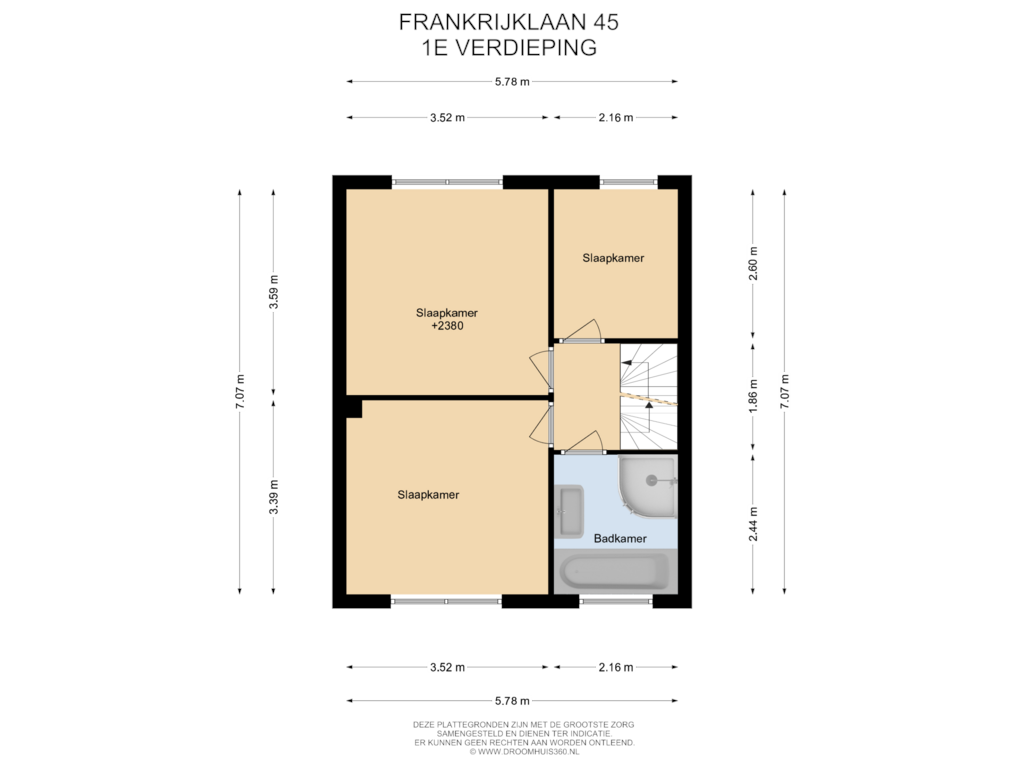 Bekijk plattegrond van 1E Verdieping van Frankrijklaan 45