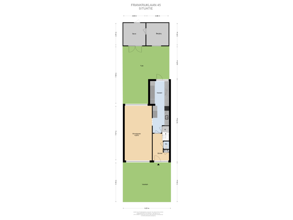 Bekijk plattegrond van Situatie van Frankrijklaan 45