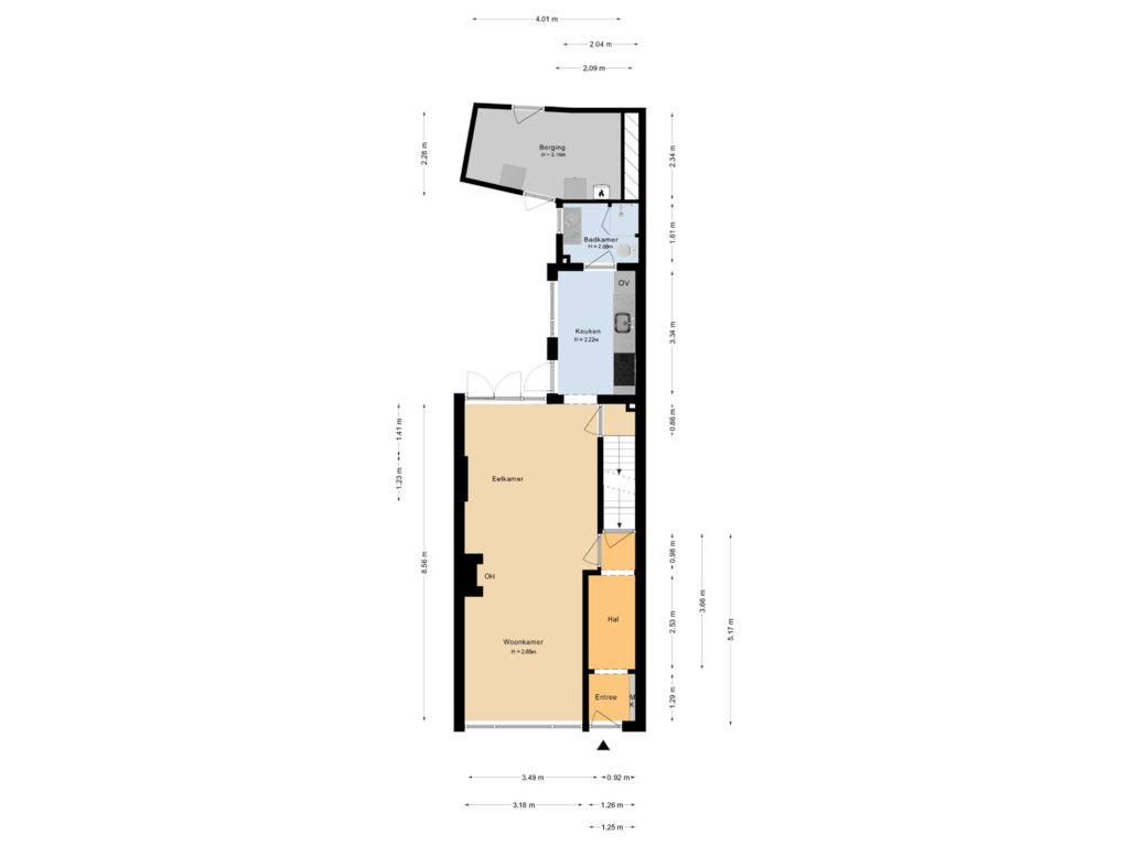 Bekijk plattegrond van Begane grond van Ondiep 7