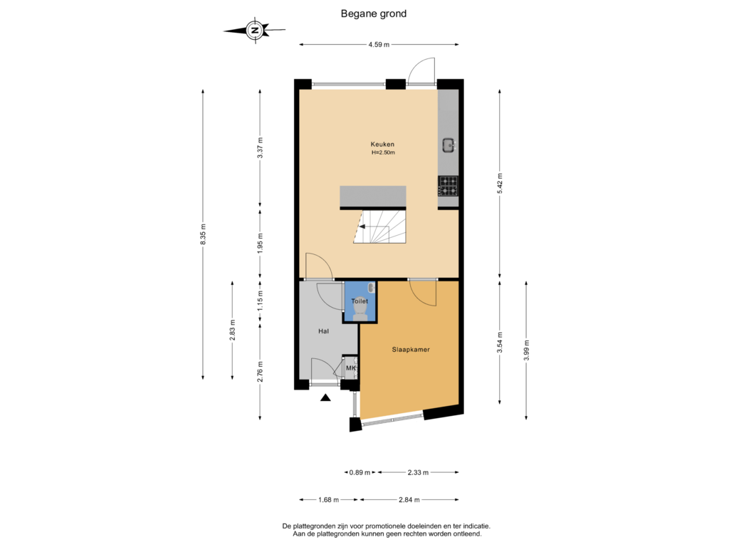 Bekijk plattegrond van Begane grond van Iepenstraat 17