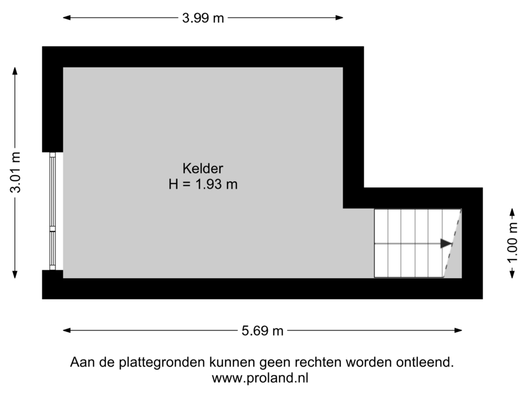 Bekijk plattegrond van Kelder van Zuiderdiep 250