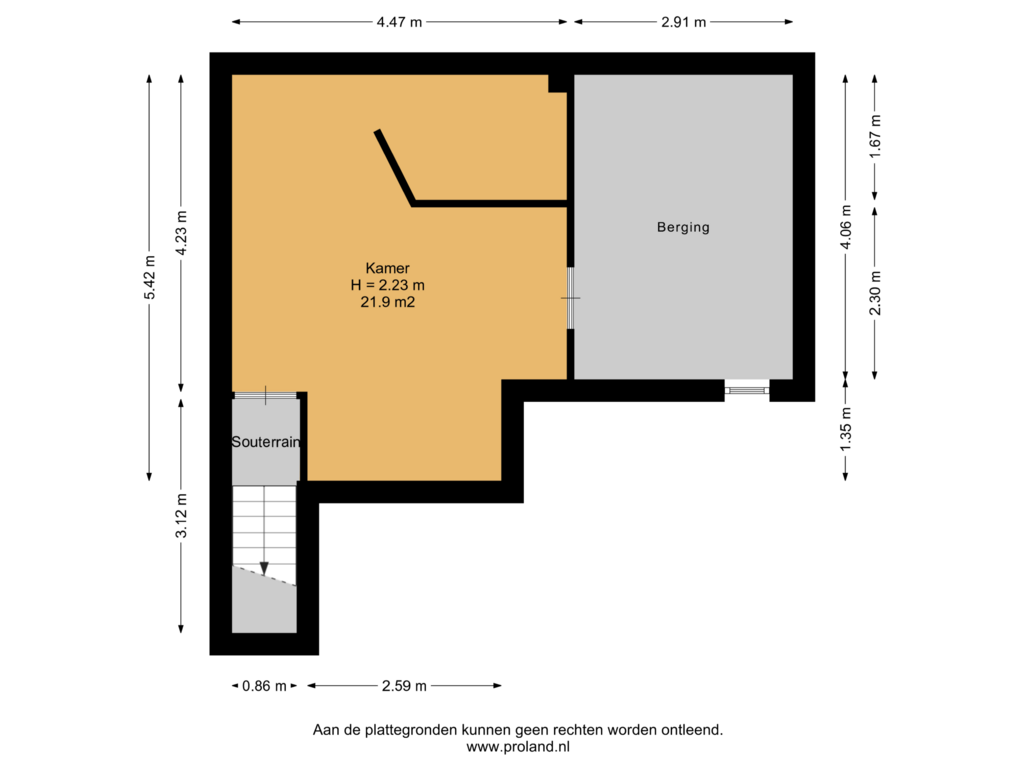 Bekijk plattegrond van Souterrain van Volmachtenlaan 13