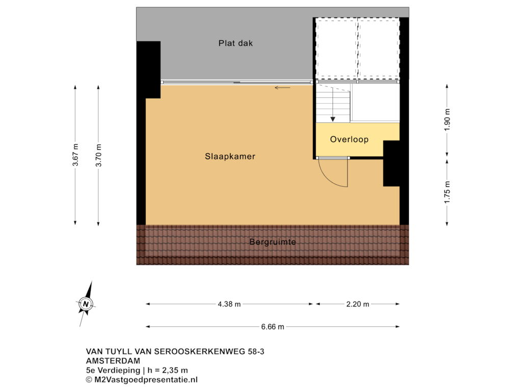 View floorplan of 5e Verdieping of Van Tuyll van Serooskerkenweg 58-3