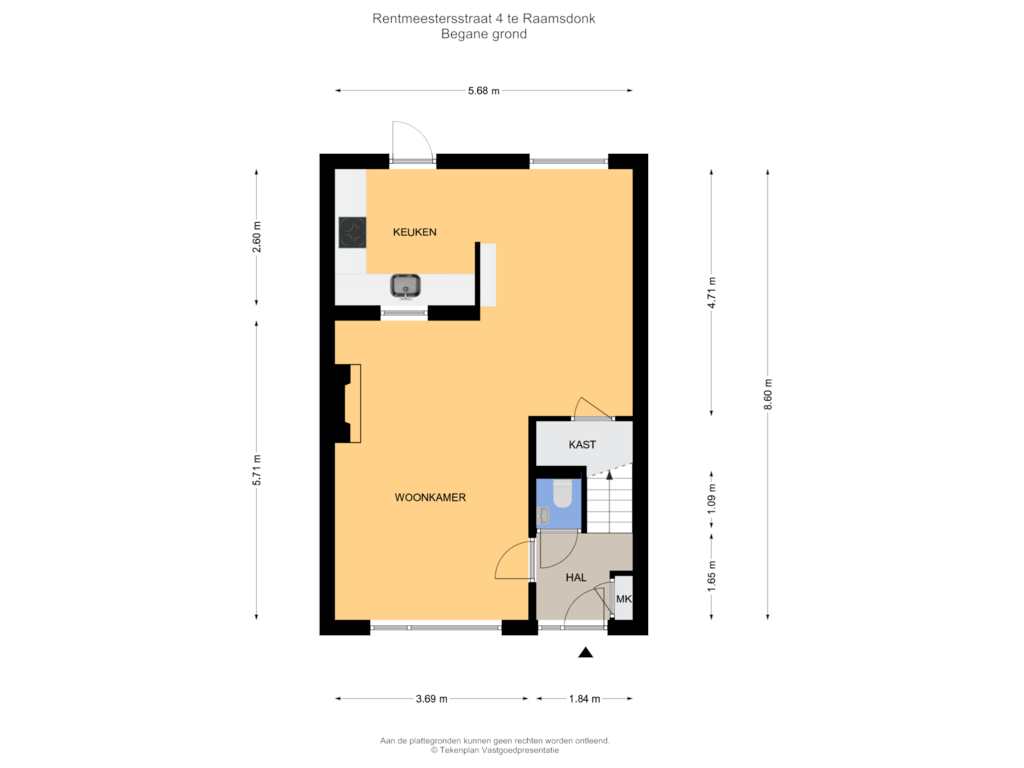 Bekijk plattegrond van Begane grond van Rentmeestersstraat 4