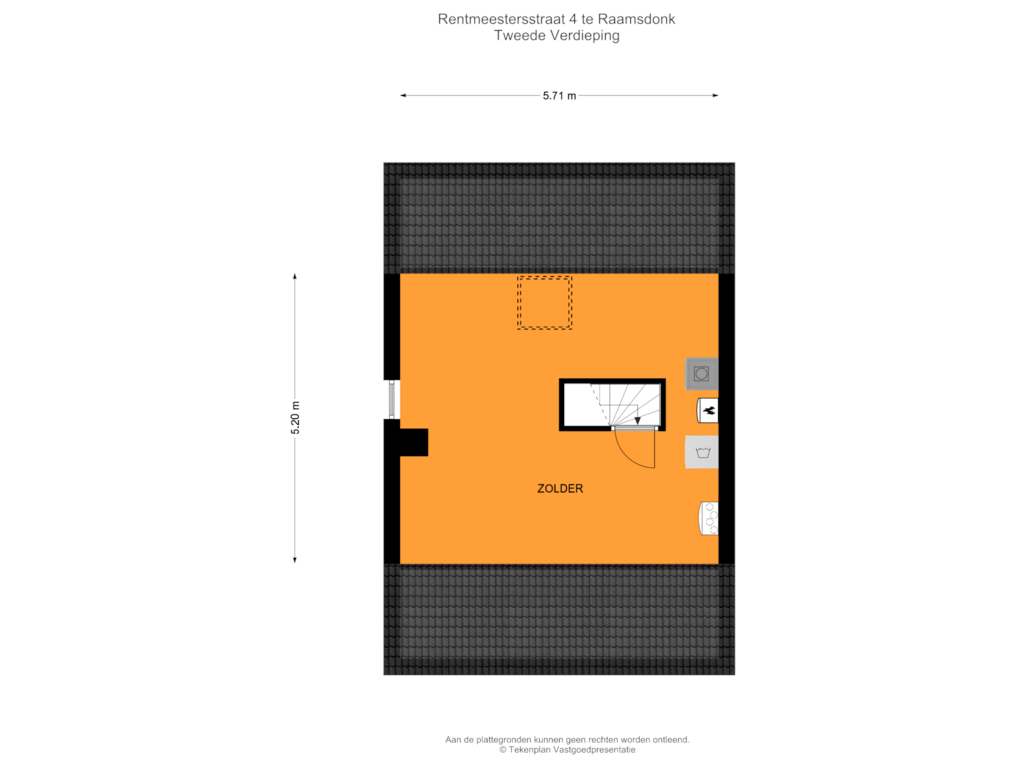 Bekijk plattegrond van Tweede Verdieping van Rentmeestersstraat 4