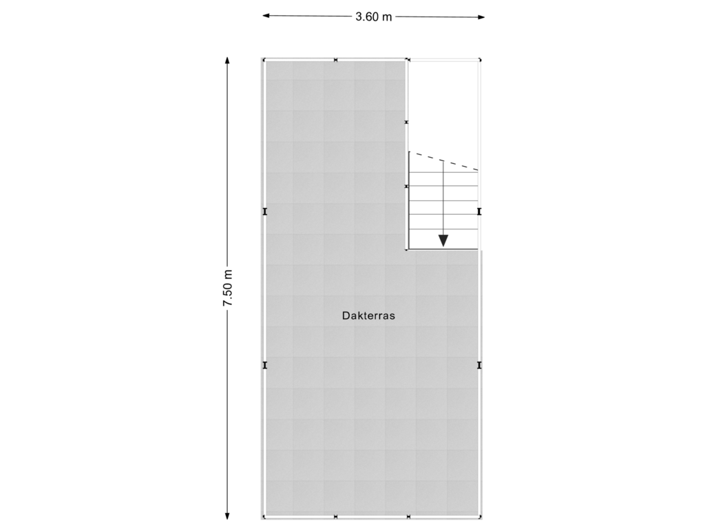 Bekijk plattegrond van Dakterras van Heereweg 163-D